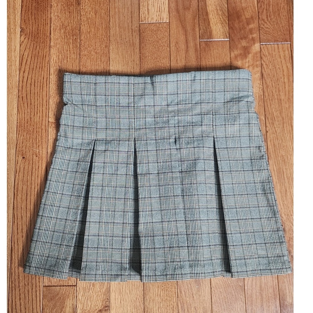 Pleated‎ Plaid Mini Skirt Black Brown Y2K 90s Preppy School Academia Shinestar S